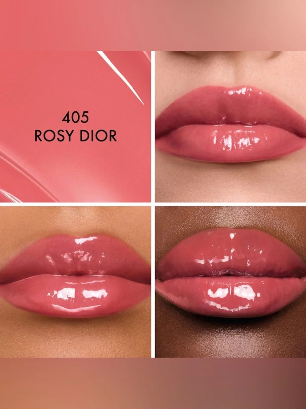 Dior Addict Glass Lipstick Ultra-Shine Hydrating Lip Gloss Stick - 405 Rosy Dior